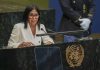 Delcy Rodríguez sella en la ONU la rendición del chavismo a Trump: «Gracias por su disposición a la cooperación»